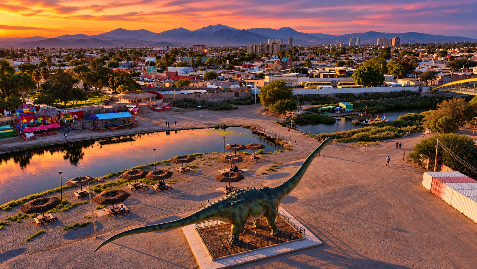 Vista de Calama al atardecer